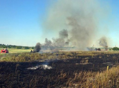 В Новочеркасске четыре пожарных расчета тушили ландшафтный пожар