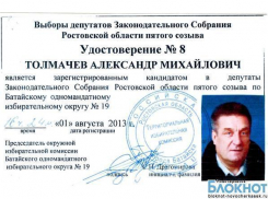 Находящийся под арестом журналист Александр Толмачев зарегистрирован кандидатом в депутаты ЗС Ростовской области