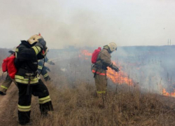 Под Новочеркасском крупный ландшафтный пожар тушили почти  пять часов