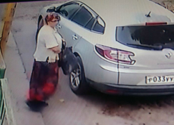 В Новочеркасске немолодая хулиганка проколола шину автомобиля и попала на видео